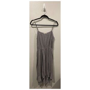 COMME TOI Floral White Navy Pockets Spaghetti Straps Midi Dress